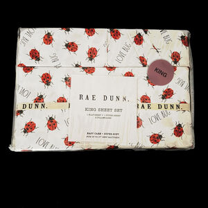 Rae Dunn LOVE Ladybug King Size Sheet Set